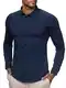 ELDO COLLECTION® Herren Slim Fit Hemd Jersey figurbetont (as3, Alpha, m, Regular, Regular, Navy Blue)