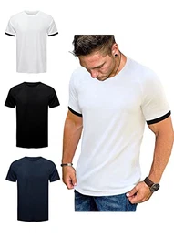Herren 3er Pack Tshirts Kurzarm Schnelltrocknend Sportshirt Trainingsshirt Laufshirt Funktionsshirt Einfarbig Atmungsaktive Unterhemd M