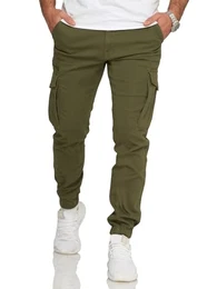 Infinity Herren Cargohose Ollie ARIS Freizeithose Cargo Joggers (Olive Night, W32 L32)