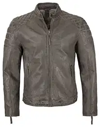 - Herren Echtleder Lederjacke Lammnappa grau Bio Größe Medium