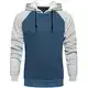 Hoodie Herren Raglan Hoody Mit Kapuze Farbblock Hoodies Langarm Kapuzenpullover Long Sleeve Streetwear Urban Pullover Unisex Casual Long Sleeve Blau M