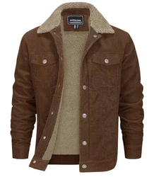 EKLENTSON Cargo Jacke Herren Cord Jacket Braun