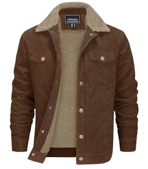 EKLENTSON Cargo Jacke Herren Cord Jacket Braun