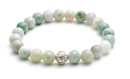 Echte Jade Armband – Perlenarmband aus echtem Naturstein und mit 925 Sterling Silberperle