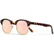 Occhsouo Polarisierte-Halbrahmen-Sonnenbrille-Unisex-Sonnenbrille-Herren-Damen Klassische Retro UV400 Schutz Rechteckig Sonnen brille Metallrahmen Autofahren Reisen(Leopardenmuster/Rosa)