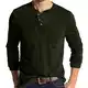 Herren-T-Shirt, modisch, lässig, kurzärmelig, Henley-T-Shirt, Tops, grün, M