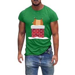 Tshirt Herren lustig Kurzarm 3D Print Jumper Rundhals Shirt Bluse Tops Basic Shirt Lustig Winter Casual Bluse Crewneck Große Größen