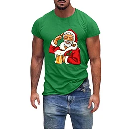 Tshirt Herren Weihnachten Lustige 3D Print Jumper Rundhals Shirt Bluse T-Shirt Tee Männer Herbst Bluse Crewneck Große Größen