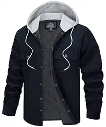 Herren Übergangsjacke Carogo Jacke Winter Cordjacke Innenfutter Arbeitsjacke Freizeitjacke mit Taschen, Navy Blau, M
