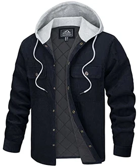 TACVASEN Herren Übergangsjacke Cordjacke