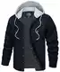 TACVASEN Herren Übergangsjacke Carogo Jacke Winter Cordjacke Innenfutter Arbeitsjacke Freizeitjacke mit Taschen, Navy Blau, M