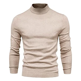 Strickjacken füR Herren Winter Herren Winter Rollkragen 2022,Herren Turtleneck Strickpullover Stehkragen Pullover Sweater Warme Basic Feinstrick Rollkragenpullover 29Khaki Herren wintermantel M