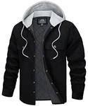 TACVASEN Herren Übergangsjacke Cordjacke Schwarz