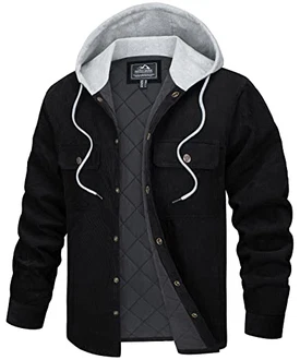 TACVASEN Herren Übergangsjacke Cordjacke Schwarz TACVASEN Herren Übergangsjacke Cordjacke Schwarz