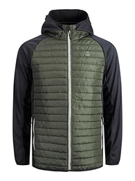 Herren JJEMULTI QUILTED JACKET, Forest Night/w. Black, M