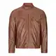 TruClothing.com Herren Echtleder Biker Jacke Braun Grau Blau Lässig Weich Leicht Auto Mantel - holzbraun M
