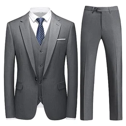 Herren 3-Stücke Anzug Business EIN Knopf Smoking Anzug für Männer Smoking Klassische Blazer Weste Hosen Set