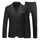 KUDMOL Herren 3-Stücke Anzug Business EIN Knopf Smoking Anzug für Männer Smoking Klassische Blazer Weste Hosen Set