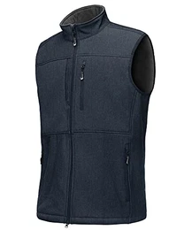 Weste Herren Outdoor Wasserdichte Softshell Ärmellose Jacke Bodywarmer Fleece Weste Full Zipp Softshellweste Mitternachtsblau S