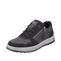 Rieker Herren Sneaker Halbschuhe Schnürschuh Schwarz