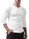 Lehmanlin Langarmshirt Sport T-Shirts für Herren, V-Ausschnitt Stretch, Muskulöse Passform, Lässige Unterwäsche, Thermo Shirt Herren Langarm Leichtgewicht Weiß M