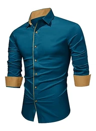 Herren Hemd Langarm Trachtenhemd Freizeithemd Business Hemd Bügelleichtes Herrenhemden Formelle Baumwolle Dehnbar Hemd Klassisches Casual Western Hemd Männer Paisley Regular Fit Blau M