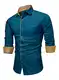 Meilicloth Herren Hemd Langarm Trachtenhemd Freizeithemd Business Hemd Bügelleichtes Herrenhemden Formelle Baumwolle Dehnbar Hemd Klassisches Casual Western Hemd Männer Paisley Regular Fit Blau M