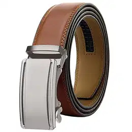 Chaberlu Gürtel Herren,Ledergürtel Ratsche Automatikschließe Business Anzug Gürtel Verstellbarer Leder Gürtel für Jeans, Breit 35mm, Größe Angepasst