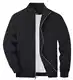 TACVASEN Herren Jacke Übergangsjacke Frühlings Blouson Sommer Leichte Bomberjacke Dünne Sweatjacke Freizeitjacke (M, Schwarz) TACVASEN Herren Jacke Übergangsjacke Frühlings Blouson Sommer Leichte Bomberjacke Dünne Sweatjacke Freizeitjacke (M, Schwarz)