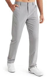 Herren Golf Hosen Slim Fit Stretch Arbeitskleid Hosen 30 /32 Schnelltrocknend Leichter Casual Komfort mit Taschen (DE/NL/SE/PL, Bundweite & Schrittlänge, 32, 32, Light Grey)