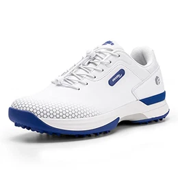 Extra Breit Golfschuhe für Herren wasserdicht Men's Golf Shoes Atmungsaktiv Trainingsschuh für Golf Weiß 40 EU Weit