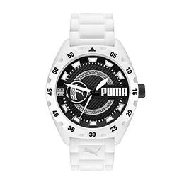 Herrenuhr Street V2, DreizeigerDatumswerk, 48MM Weißes Rizinusölgehäuse mit Silikonarmband, P5114