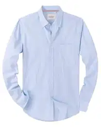 J.VER Oxford Herren Hemd Bügelfrei Regular Fit Hemd Langarm Casual Hemd aus Oxford Button Down Hemd Faltenfrei Freizeithemd mit Tasche,Hellblau,M