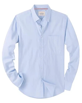J.VER Oxford Herren Hemd Regular Fit Langarm Casual mit Tasche Hellblau