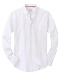 J.VER Oxford Herren Hemd Regular Fit Langarm Casual mit Tasche Weiß