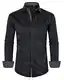 siliteelon Herren Business Hemd Schwarz Casual Regular Fit Bügelfrei Langarm Hemden Faltenfrei Formales Anzug Hemd mit Tasche Für Konferenz Arbeit Graduierung