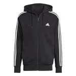 adidas Essentials French Terry 3-Stripes Full-Zip Hoodie Dunkelgrau/Dunkelblau/Schwarz/Hellgrau