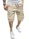 AlvaQ Cargo Shorts Herren Baumwolle Chino Shorts Herren Klassische Stretch Shorts Herren Sommer Mit Sechs Taschen Aprikose