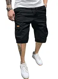 Kurze Hosen Herren Shorts Herren Baumwolle Chino Shorts Herren Klassische Stretch Herren Shorts Sommer Mit Sechs Taschen Schwarz