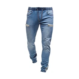 Jeansfür Male Modischee Jeanshosen Gehen Zip Schlankmacher Pant Male Zerissene Straight Grosse Groessen Einfarbig Mit Gummizug Denim Summer