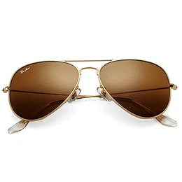 Sonnenbrille Herren Damen Klassische Pilotenbrille Glaslinse Fliegerbrille Unisex Piloten Sonnenbrille (Gold Rahmen/Braun Linse)