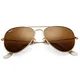 Pro Acme Sonnenbrille Herren Damen Klassische Pilotenbrille Glaslinse Fliegerbrille Unisex Piloten Sonnenbrille (Gold Rahmen/Braun Linse)