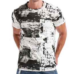 Herren T-Shirt Street T-Shirt Qualität T-Shirt(FK weiß M