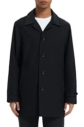 Herren Trenchcoat Outwear mit Klassischer Reversleiste Taschen Freizeitjacke Schwarz XXL