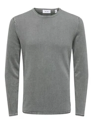 ONLY & SONS Rundhalspullover ONSGARSON 12 WASH (22006806) Castor Gray