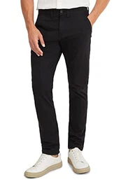 Herren Chino Stretch Baumwolle Hosen Unifarben schwarz W28 L32