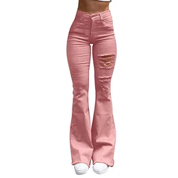 Generisch Damen Jeans High Waist Jeanshosen Vintage Produktbild-Vorschau 3