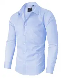 Herren Hemd Langarm Bügelfrei Hemden Herren Stretch Blau Oberhemd Regulr Fit Businesshemd Anzug Hemd Herren für Männe Elasthan Herrenhemd Arbeit Büro,Party