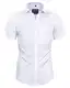 siliteelon Herren Kurzarm Hemden weiß Casual Regular Fit Bügelfrei Business Hemd Faltenfrei Formales Hemd mit Tasche.Mittel