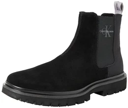 Herren Eva Mid Chelsea Boot Wildleder Mittelhoher Stiefel, Schwarze Stormfront, 43 EU